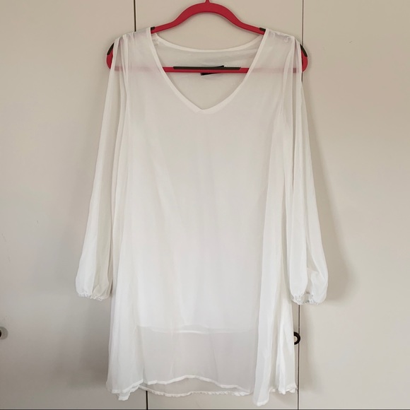 NWOT ROMWE White Chiffon Minidress - Picture 4 of 16